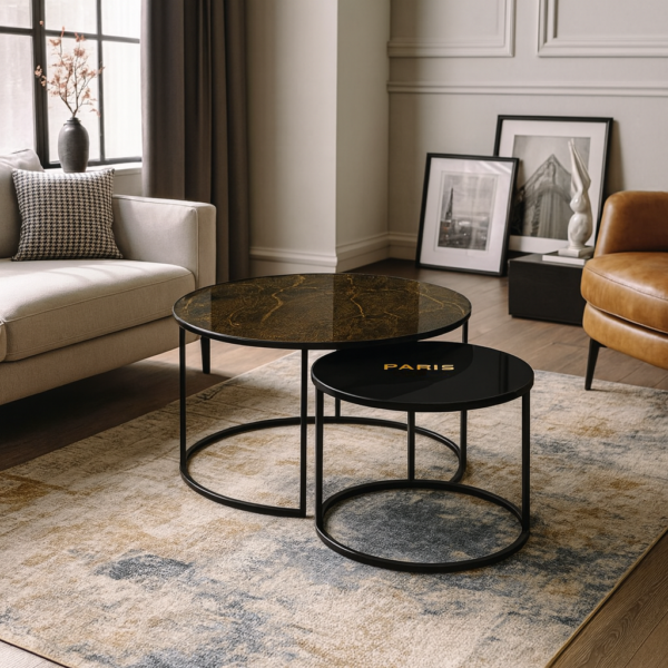 Couchtische Schwarz - Paris Gold
